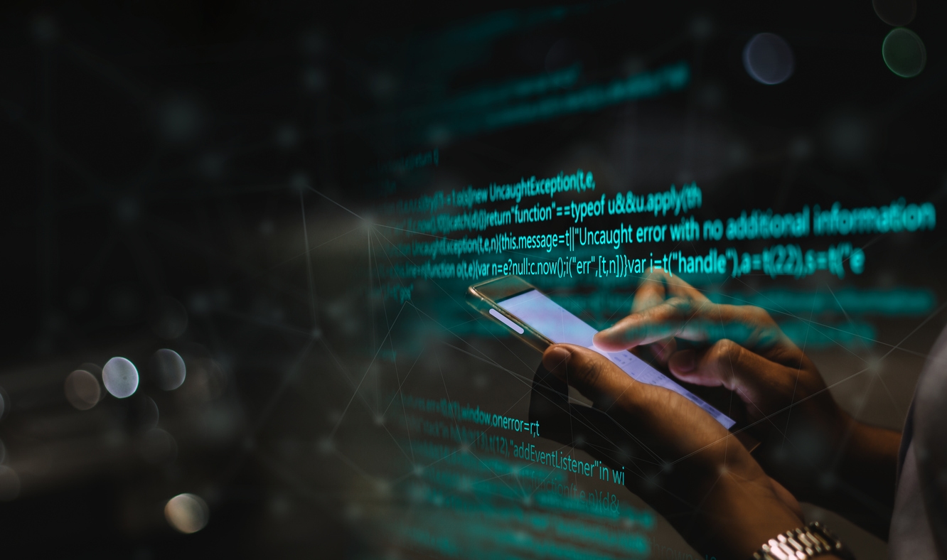 Women use cell phones to detect cybersecurity security